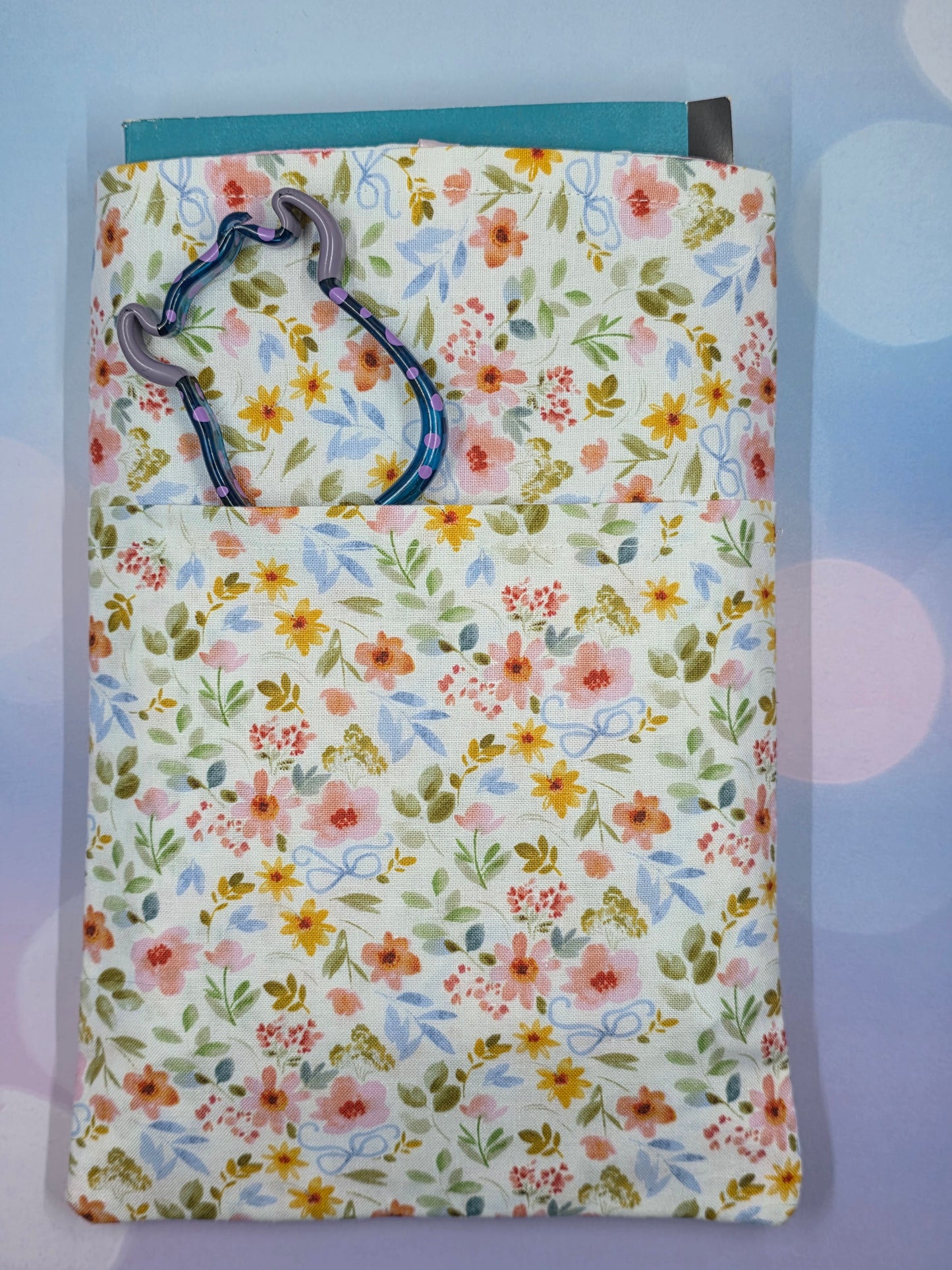 Floral with Blue Bow Book/Kindle sleeve