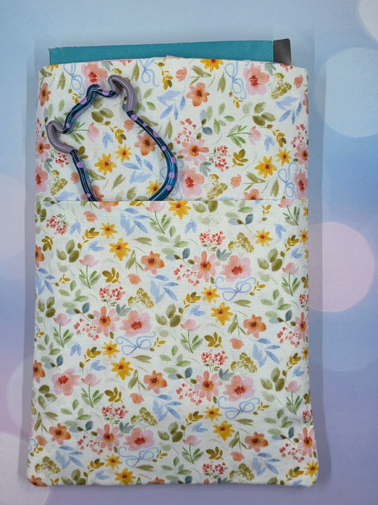 Floral with Blue Bow Book/Kindle sleeve